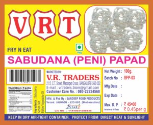 SABUDANA PENI PAPAD V R Traders